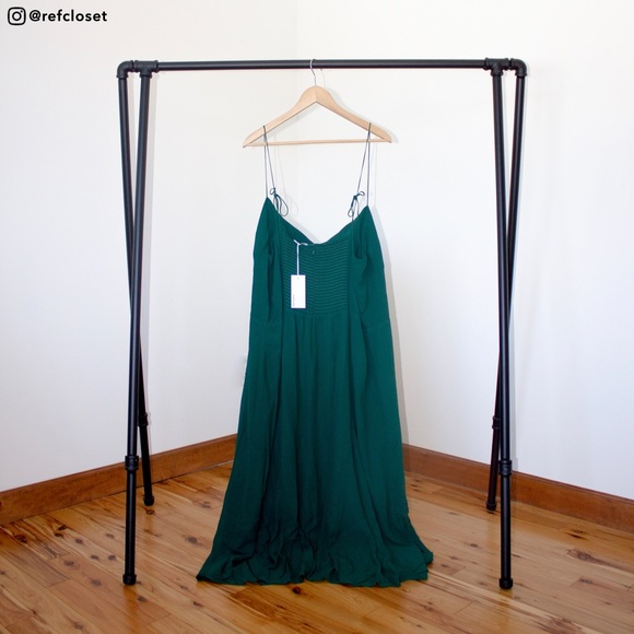 Reformation Juliette Dress (Emerald) - Picture 3 of 4
